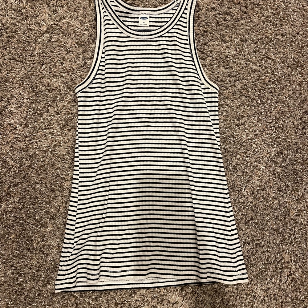 Old Navy Navy and White Striped Top